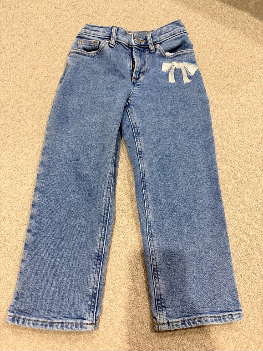 Girls Crewcut Jeans with Decorative Bow